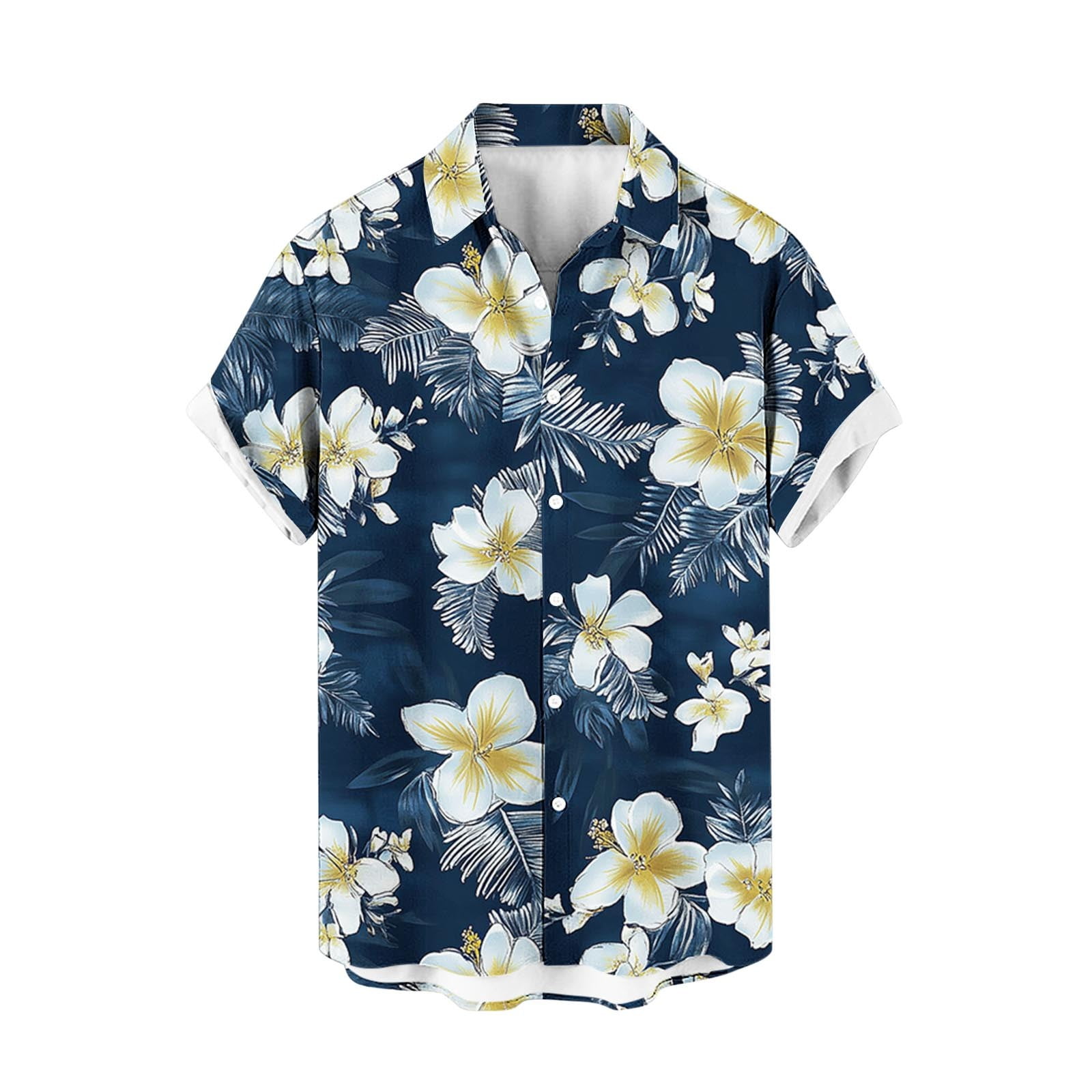 Hawaiian Bird Floral Print Men's Short Sleeve Shirt