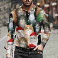 thumbnail image 1 of Awdenio Mens Shirts Funky Beach Printed Christmas Shirt Casual Button Down Long Sleeve Floral Shirts Tops, 1 of 8