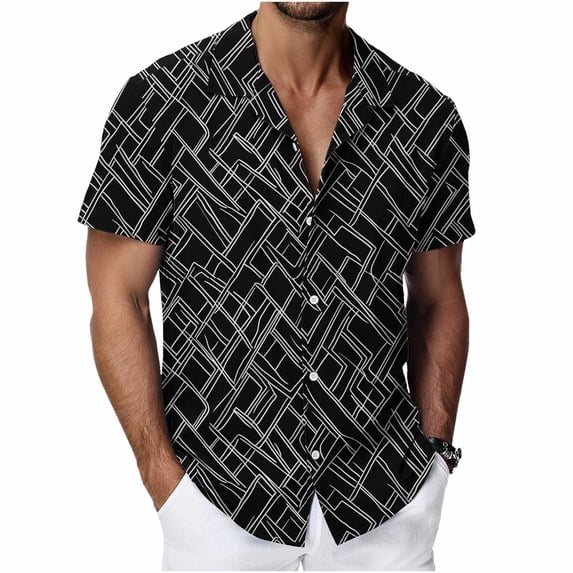 Awdenio Mens Shirts Hawaiian Shirt Short Sleeve Summer Beach Tropical Button Down Shirt