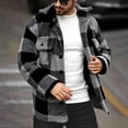 thumbnail image 1 of Awdenio Mens Shirts Long Sleeve Plaid Shirt Jackets Button Down Fleece Shacket Casual Fall Soft Outwear, 1 of 9