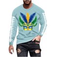 thumbnail image 1 of Awdenio Mens Shirts Mardi Gras Shirt Mask Graphic Tshirt Crazy Parade Street Carnival Themed Long Sleeve Tee Tops, 1 of 5