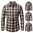 thumbnail image 1 of Awdenio Mens Shirts Plaid Checkered Long Sleeve Collared Button Down Casual Shirts, 1 of 8