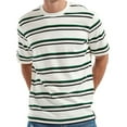 thumbnail image 1 of Awdenio Mens Shirts Stripes T-Shirts Casual Slim Fit Tshirts Striped Tees Top, 1 of 2