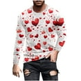 Awdenio Mens Shirts Valentine Shirts Loose Long Sleeve Crew Neck