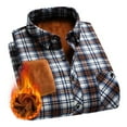 thumbnail image 1 of Awdenio Mens Shirts Winter Long Sleeve Sherpa Lined Warm Button Up Front Plaid Flannel Shirt Jacket, 1 of 6