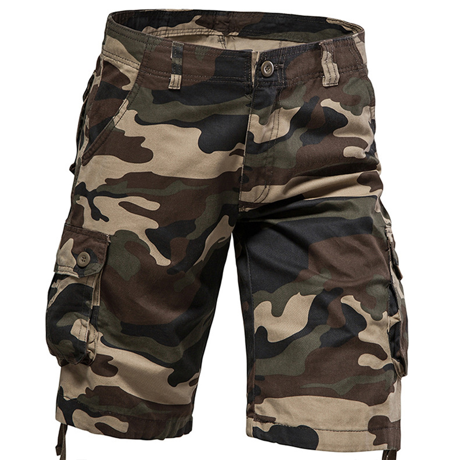 Awdenio Mens Camo Shorts Stretch Camouflage Camo Below The Knee Shorts 