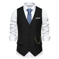 thumbnail image 1 of Awdenio Mens Sleeveless Tank Tops Men Solid Fashion Retro Have Pockets Single-breasted V-neck Tanks Tops Blouse, 1 of 9