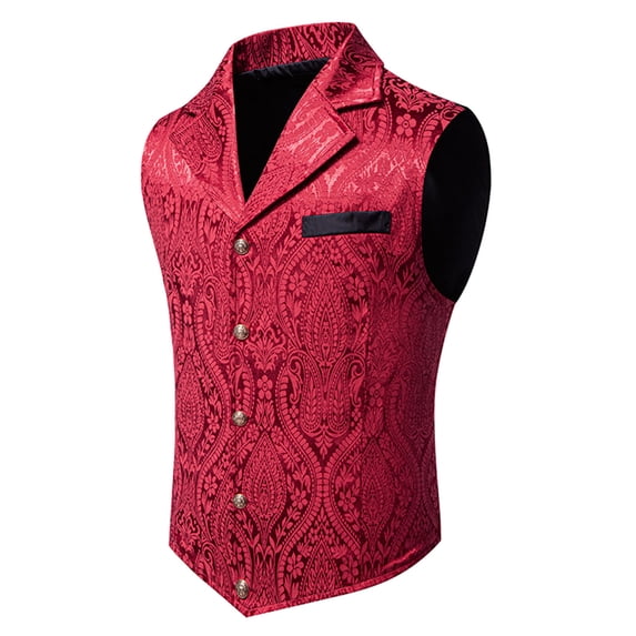 Awdenio Mens Suit Herringbone Steampunk Gothic Suit Vest for Men, Classic Waistcoat