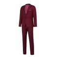 thumbnail image 1 of Awdenio Mens Suit Sets Fashion Solid Long Sleeve Lapel Business Comfortable Dressy Suit Jacket + Suit Pants Two-piece Suit,Size M-3XL, 1 of 5
