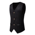 thumbnail image 1 of Awdenio Mens Suit Vest V Neck Cowboy Vest Vintage 3 Snaps Western Vests Casual Waistcoat for Wedding Prom, 1 of 7