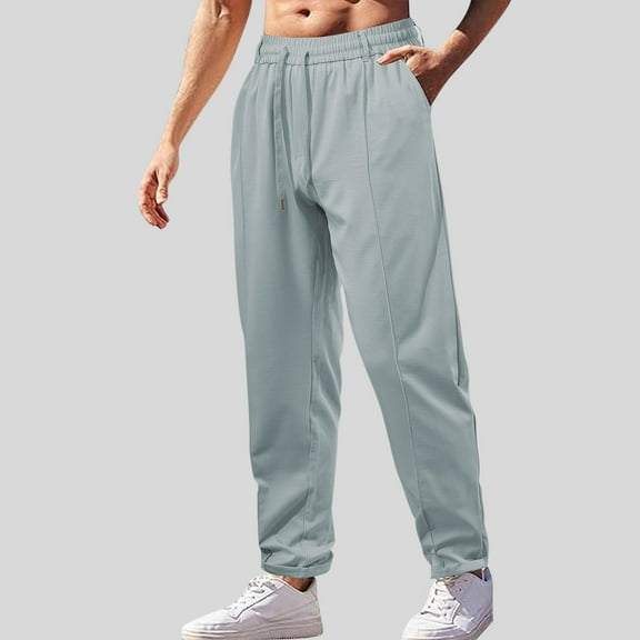 Awdenio Mens Sweatpants Sweatpants Cotton Elastic Bottom Joggers with Pockets Active Athletic Baggy Running Sweat Pants