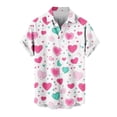 thumbnail image 1 of Awdenio Mens Sweatshirt Hawaiian Shirt for Men Casual Button Down Shirt Short Sleeve Valentine's Day Heart Beach Print Tropical Hawaii Shirts, 1 of 4