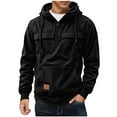thumbnail image 1 of Awdenio Mens Sweatshirt Long Sleeve Athletic Fashion Pullover 1/4 Zip Tactical Workout Fit Jacket Sweatshirts with Pockets, 1 of 7