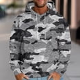 thumbnail image 1 of Awdenio Mens Sweatshirts Fashion Drawstring Camouflage Print Loose Pullover Printed Pocket Long-sleeved Top Hoodie Winter Fall Outfits, 1 of 5
