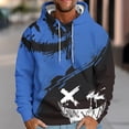 thumbnail image 1 of Awdenio Mens Sweatshirts Fashion Hooded Down Shoulder Sleeve Face Print Loose Hoodie Printed Pullover Dstring Long Sleeve Top Halloween Shirt, 1 of 5