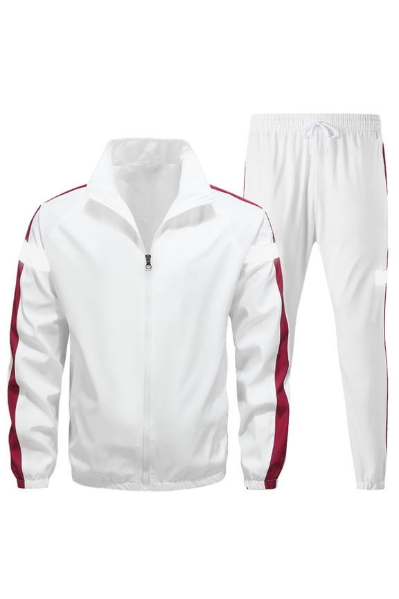 Mens T Shirts Casual Active Tracksuits Full Zip Sports Jogging Suits Sets Athletic Running 2 Piece Sweatsuits with Zip