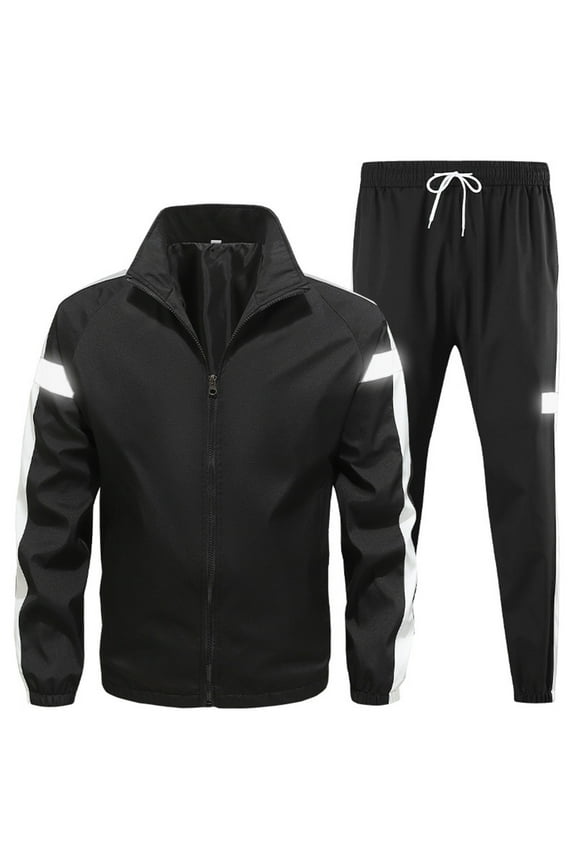 Mens T Shirts Casual Active Tracksuits Full Zip Sports Jogging Suits Sets Athletic Running 2 Piece Sweatsuits with Zip