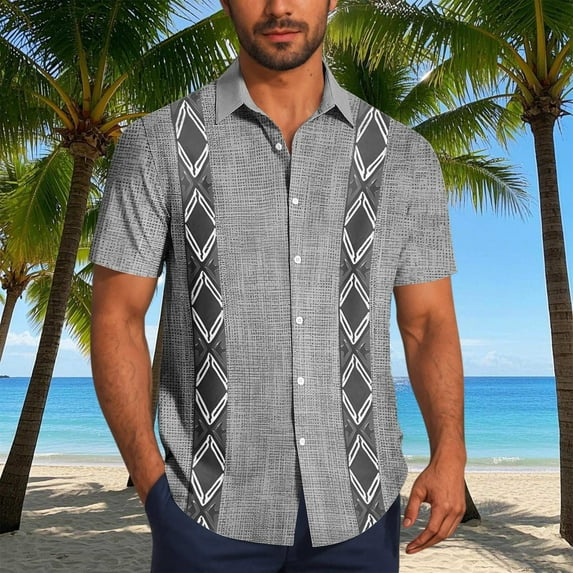Awdenio Mens T-Shirts Casual Short Sleeve Button Down Shirts Tropical Beach Summer Hawaiian Shirt