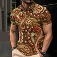 thumbnail image 1 of Awdenio Mens T-shirt Casual Gradient Short Sleeved Lapel Button Up T-shirt Top Lightweight & Breathable for Casual Style,Size S-4XL, 1 of 5