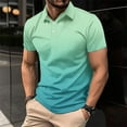 thumbnail image 1 of Awdenio Mens T-shirt Casual Short Sleeve Turn Down Collar Buttons T-Shirt Blouse Tops Regular Fit,Size S-4XL, 1 of 6