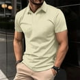 thumbnail image 1 of Awdenio Mens T-shirt Casual Solid Short Sleeve Turn Down Collar Buttons T-Shirt Blouse Tops Perfect for Casual Street Wear, 1 of 6