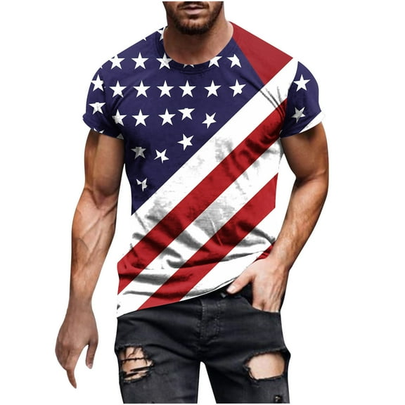 Awdenio Mens T-shirt Fashion Comfortable Printing Short Sleeve Round-Neck Blouses Shirts for Outdoor Sports & Casual Wear,Size S-3XL