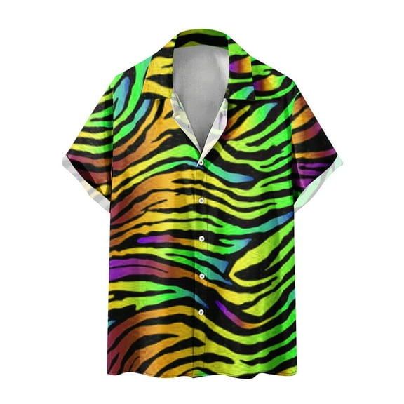 Awdenio Mens T-shirt Fashion Comfortable Printing Short Sleeve Turndown Collar Blouse Shirt Lightweight & Comfortable Casual Wear,Size S-3XL