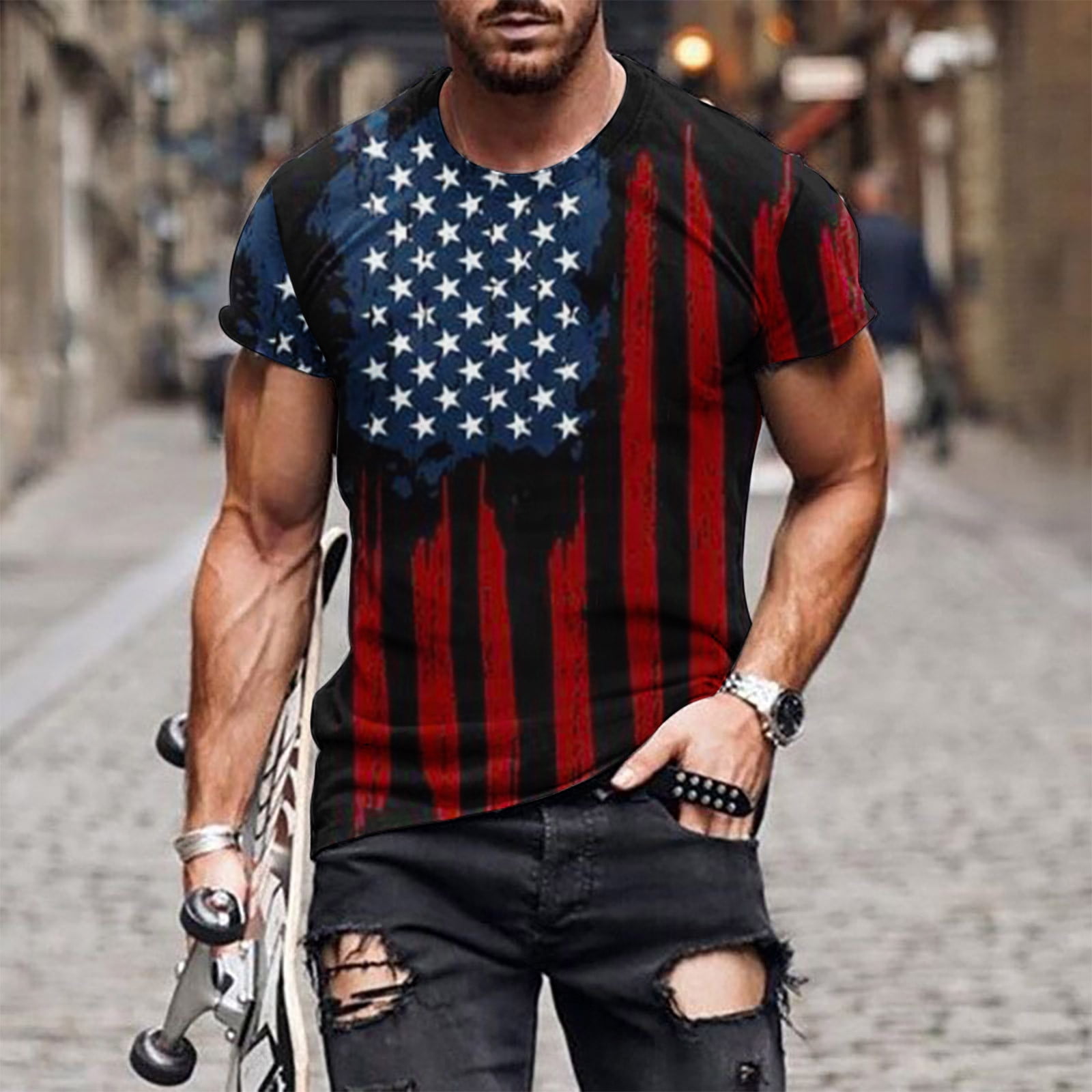 Awdenio Mens Tshirt New Fashion Casual Print Sports Tshirt Short
