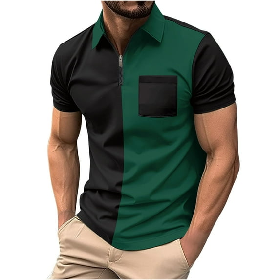 Awdenio Mens T-shirt Short Sleeve Turndown Collar Blouse Shirt Comfortable, Lightweight And Breathable