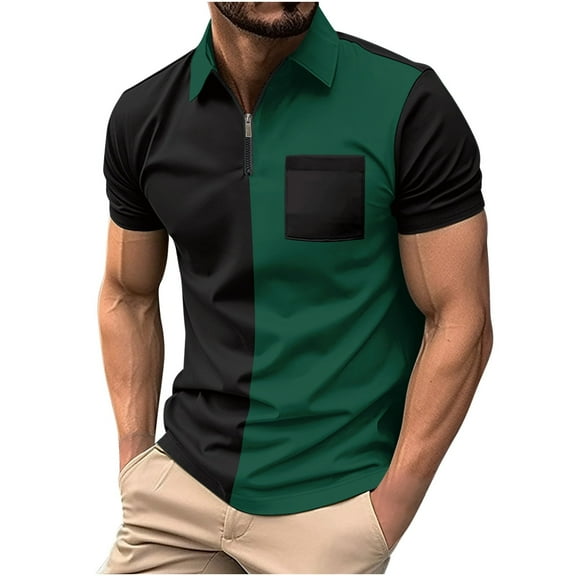 Awdenio Mens T-shirt Short Sleeve Turndown Collar Blouse Shirt Comfortable, Lightweight And Breathable