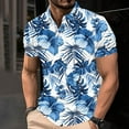 thumbnail image 1 of Awdenio Mens T-shirt Summer Button Printed Short Sleeved Lapel Top Comfortable, and Versatile Outfit for Warm Weather, 1 of 5