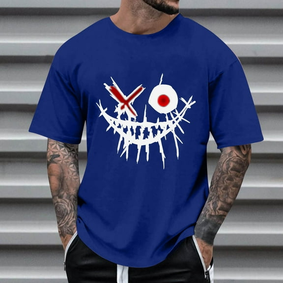 Awdenio Mens T-shirt Summer Fashion Casual Men's Round Neck Printed T-shirt Top Perfect Summer Tops & Pullovers for Fashion-Forward Gentlemen