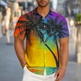 thumbnail image 1 of Awdenio Mens T-shirts Hawaiian Shirt Short Sleeve Tropical Vacation Button Down Beach Floral Palm Shirts, 1 of 6