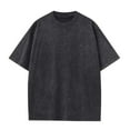 thumbnail image 1 of Awdenio Mens T-shirts Oversized Vintage Tshirt Wash Short Sleeves Casual Solid Summer Tops, 1 of 2