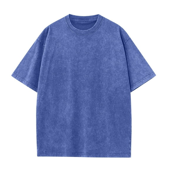 Awdenio Mens T-shirts Oversized Vintage Tshirt Wash Short Sleeves Casual Solid Summer Tops