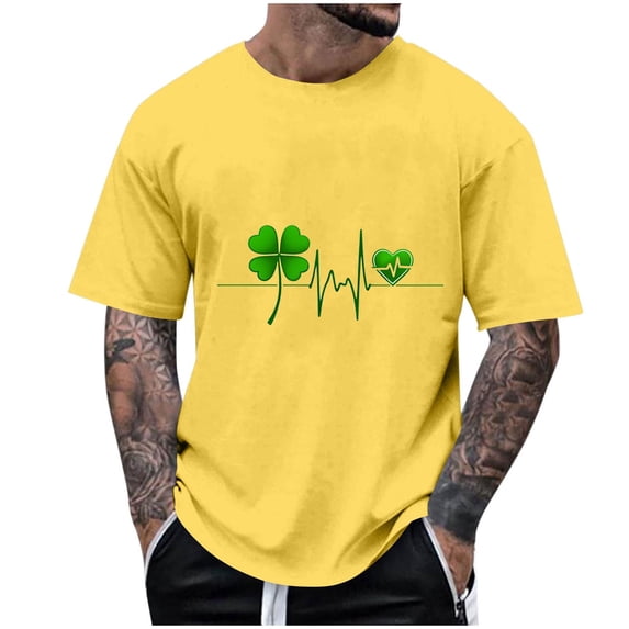 Awdenio Mens T-shirts Round Neck Graphic Tees for Men Summer Fall Short Sleeve T-Shirt Basis Tops Blouse