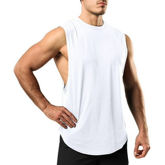 Awdenio Mens Tank Top Casual Fashion Sports Solid Vest Sleeveless Round-Neck Tank Top Perfect for Mens Sports,Size XS-XL