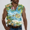 thumbnail image 1 of Awdenio Mens Tank Tops Summer Funny Vacation Tropical Beach Shirts Sleeveless Button Down Summer Clothes with Pockets, 1 of 5
