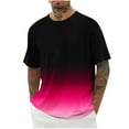 thumbnail image 1 of Awdenio Mens Tops Fashion Casual Gradation Print Sports Short Sleeve Round-Neck Blouses Shirts T-shirt Lightweight & Breathable for Casual Style,Size M-4XL, 1 of 2