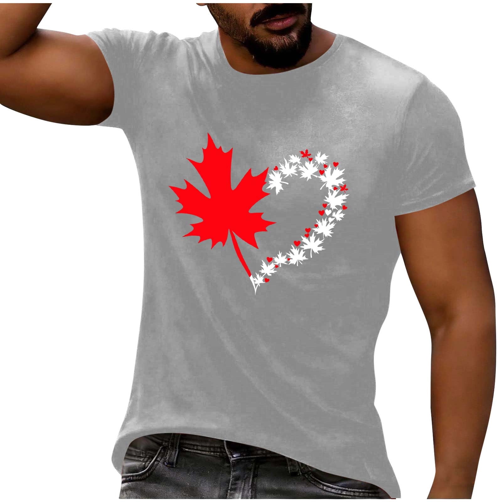Awdenio Mens Tshirts Canadian Flag T-Shirt Canada Pride Maple Leaf ...