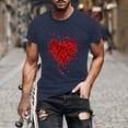 thumbnail image 1 of Awdenio Mens Valentine's Day Shirts Retro Candy Heart Lover Valentine's Day Letter Printed T-Shirt Casual Lover Gift Blouse Tops, 1 of 5