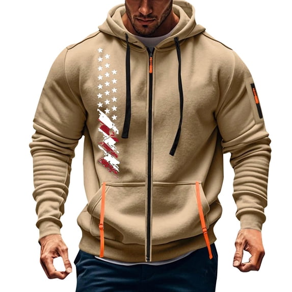 Awdenio Mens Winter Jacket Hoodie Funny Pullover Drastring Zipper Training Long Sleeved Hooded Casual Jacket