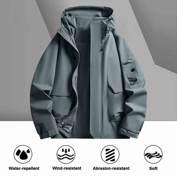 Awdenio Mens Winter Jacket Tactical Jacket Waterproof Fleece Lined Hooded Coats Outdoor Hiking Windbreaker