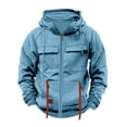 thumbnail image 1 of Awdenio Mens Winter Jacket Tactical Sweatshirt Zipper Cargo Pullover Hoodies Workout Gym Men Fashion Outdoor Hoodie, 1 of 4