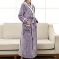 thumbnail image 1 of Awdenio Mens Womens Pajama Robes Solid Casual Waist Tie Cardigan Skin-Friendly Pocket Long Sleeve Hooded Bathrobe Regular Fit, 1 of 6