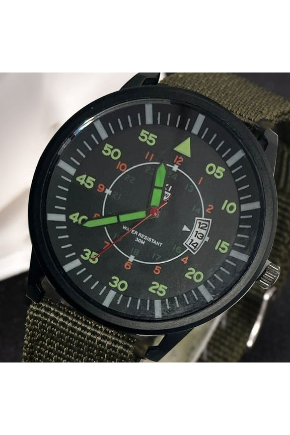 Military Mens Quartz Watch Black Dial Date Luxury Sport Wrist Watch