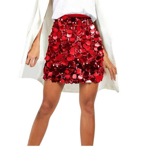 Awdenio Mini Skirt for Women Sequin Skirts Shiny Sequined Holiday Mini Bodycon Skirts for Holiday Parties Outfit