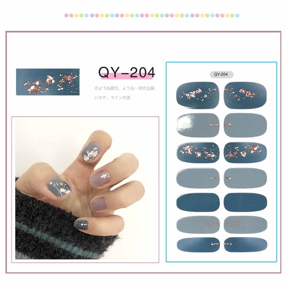 Awdenio Nail Art Accessories, Full Nail Wraps Nail Polish Strips Stickers Gradient Glitter Stick on Gel Nail Polish Strips for Nail Art for Women Girls