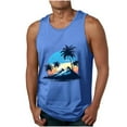 thumbnail image 1 of Awdenio New Arrivals Men's Athletic Tank Tops Coconut Tree Printing Round Neck Thin Strap Sleeveless Leakage Back Casual Sports T Shirts Vest, 1 of 5