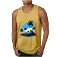 thumbnail image 1 of Awdenio New Arrivals Men's Athletic Tank Tops Coconut Tree Printing Round Neck Thin Strap Sleeveless Leakage Back Casual Sports T Shirts Vest, 1 of 5